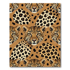 Golden Leopard Spotted Animal Fur Rug