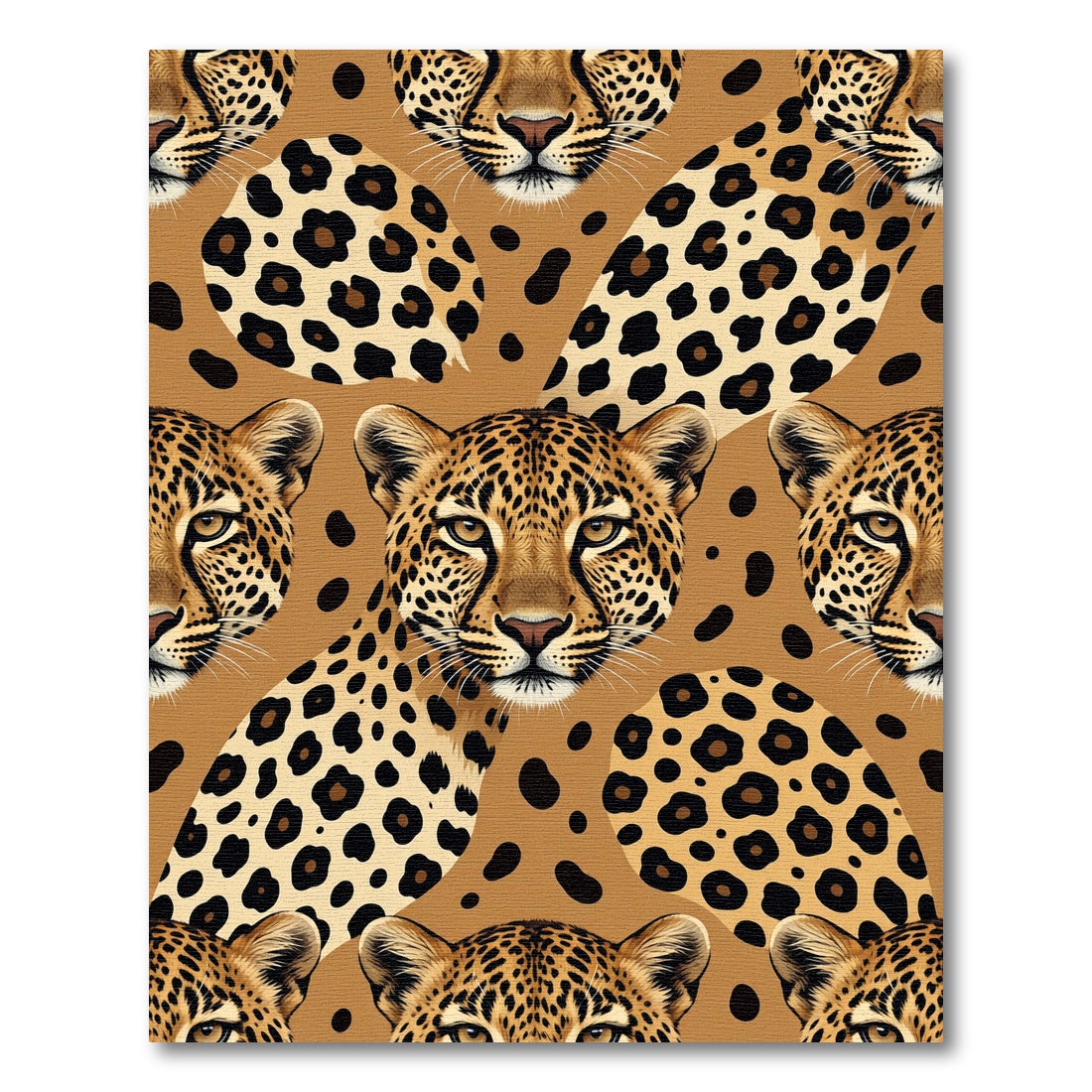 Golden Leopard Spotted Animal Fur Rug