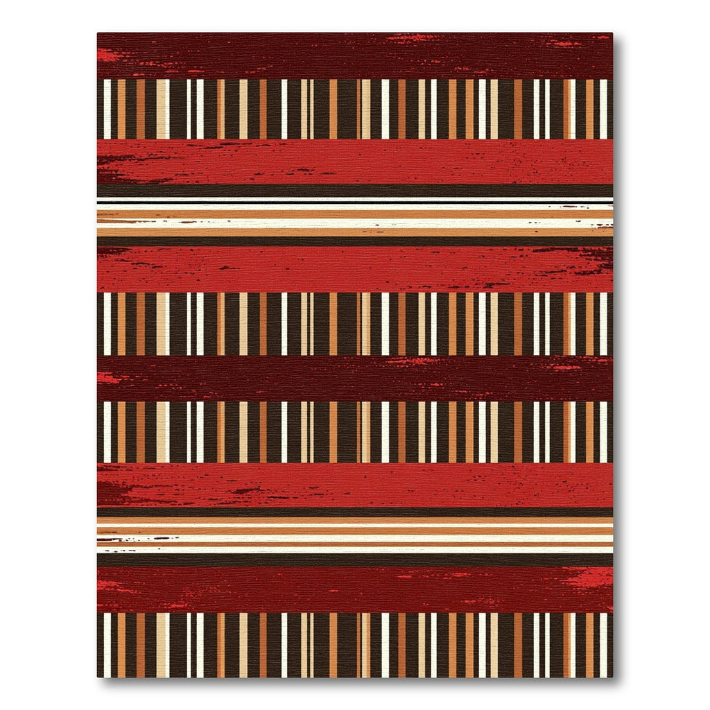 Crimson Textured Stripe Accordion Rug