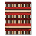 Crimson Textured Stripe Accordion Rug