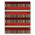 Crimson Textured Stripe Accordion Rug