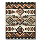 Earthy Geometric Tribal Diamond Creamsicle Rug