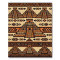 Aztec Terracotta Geometric Step Pyramid Rug