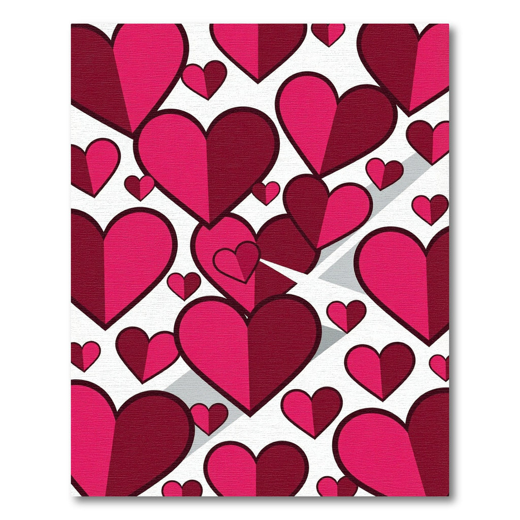 Crimson Pink Heart Collage Rug