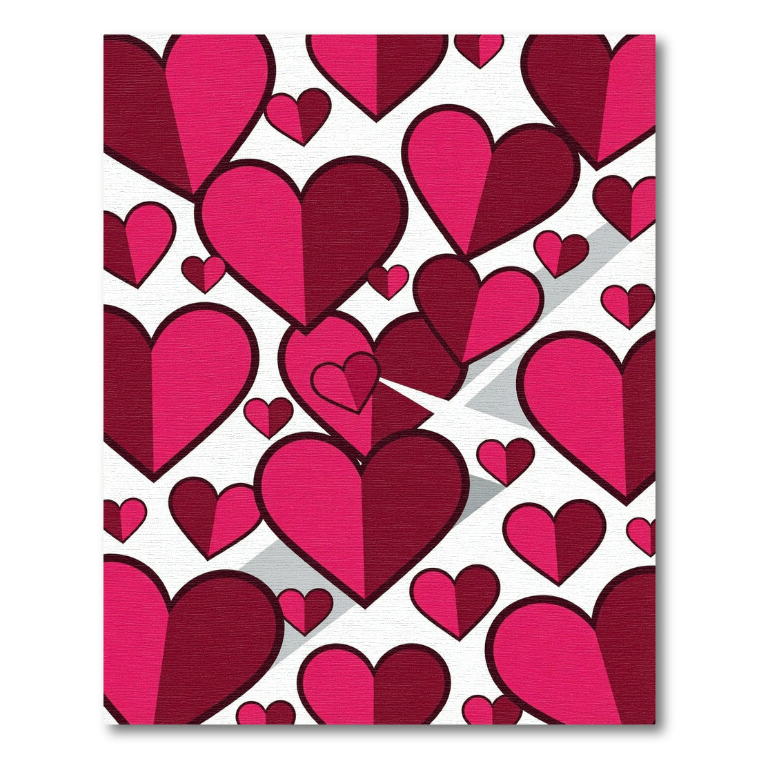 Crimson Pink Heart Collage Rug