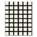 Black White Grid Squares Rug