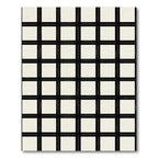 Black White Grid Squares Rug