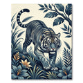Fierce Gray Tiger Tropical Jungle Rug