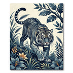 Fierce Gray Tiger Tropical Jungle Rug