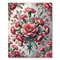Pink Carnation Floral Botanical Arrangement Rug