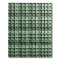 Modern Sage Green Waffle Grid Rug