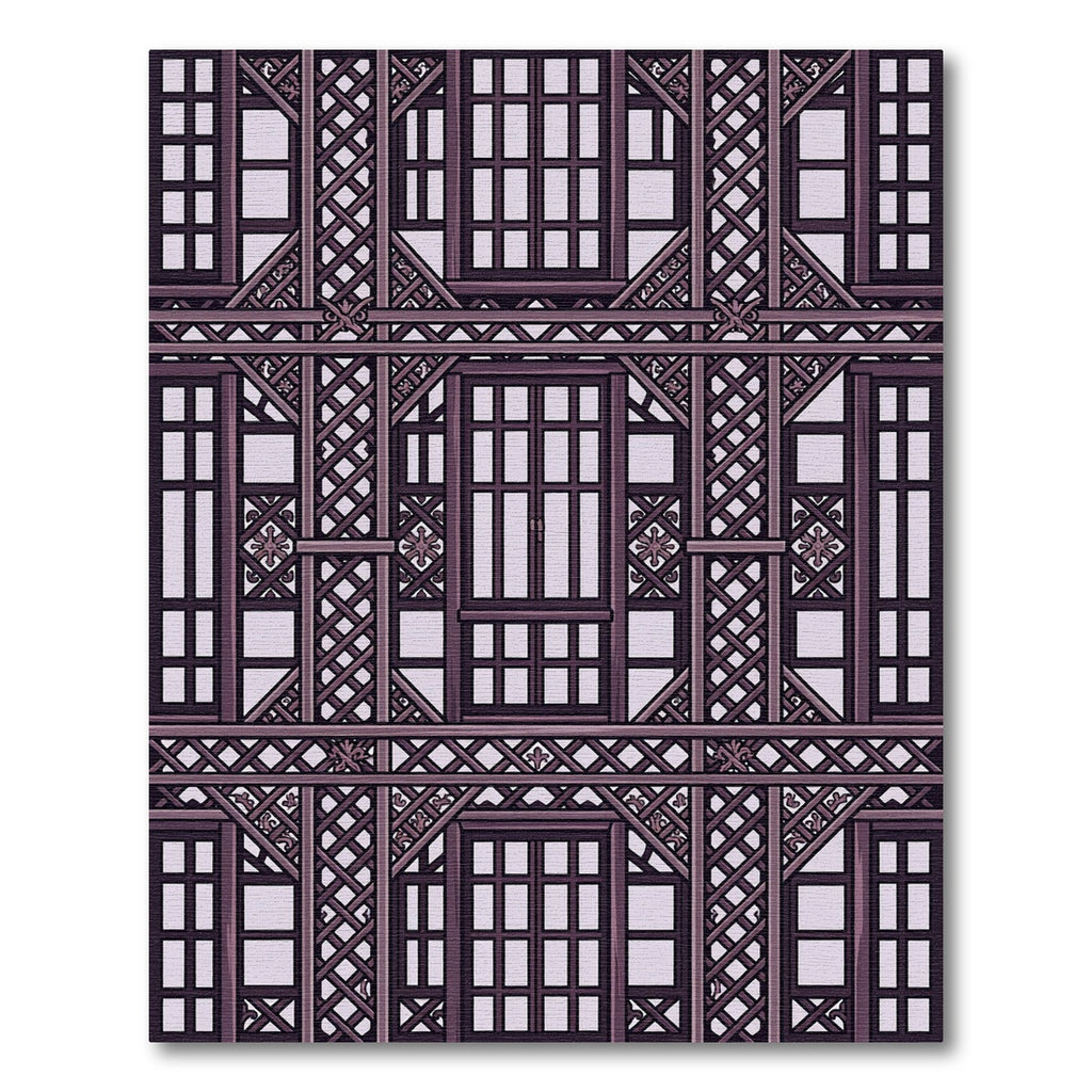 Dark Plum Lattice Window Repeat Rug