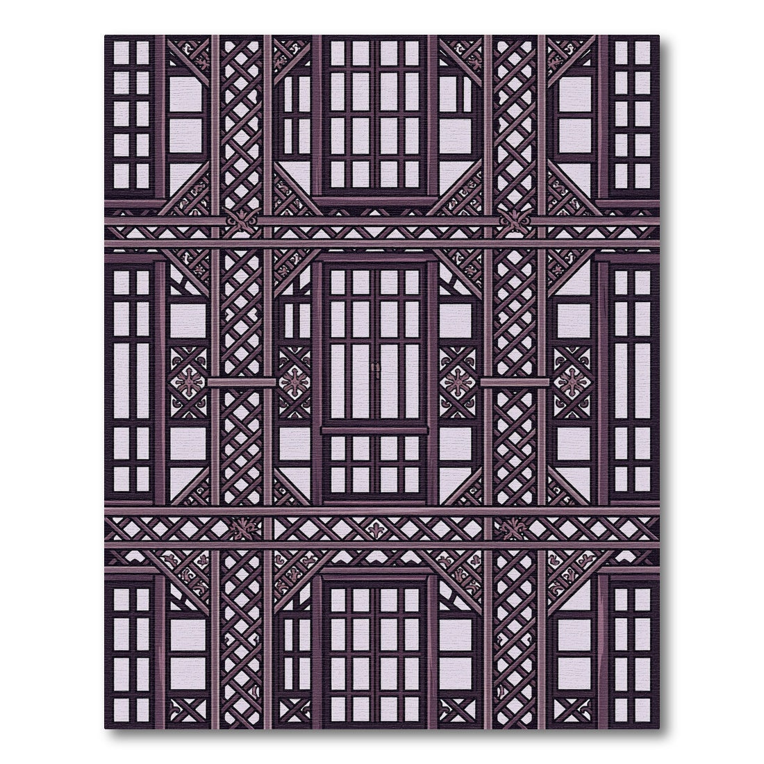 Dark Plum Lattice Window Repeat Rug