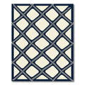 Navy Nautical Rope Grid Lattice Rug