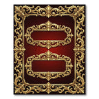 Regal Gold Ornate Flourish Frame Rug