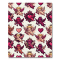 Whimsical Cherub Hearts Winged Figures Rug