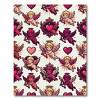 Whimsical Cherub Hearts Winged Figures Rug