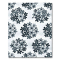 Monochromatic Floral Bouquet Circular Composition Rug