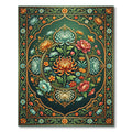 Emerald Chrysanthemum Floral Medallion Rug