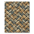Woven Neutral Earth Tone Basketweave Rug