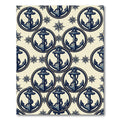 Navy Nautical Anchor Compass Cream Rug