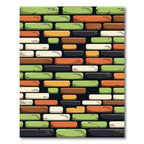 Rustic Multicolored Brick Wall Texture Rug