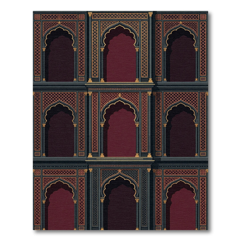 Royal Burgundy Archway Lattice Decor Rug