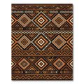 Earthy Geometric Diamond Tribal Copper Rug
