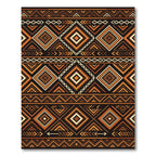 Earthy Geometric Diamond Tribal Copper Rug