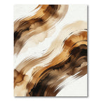 Earthy Brown Abstract Fluid Wave Rug