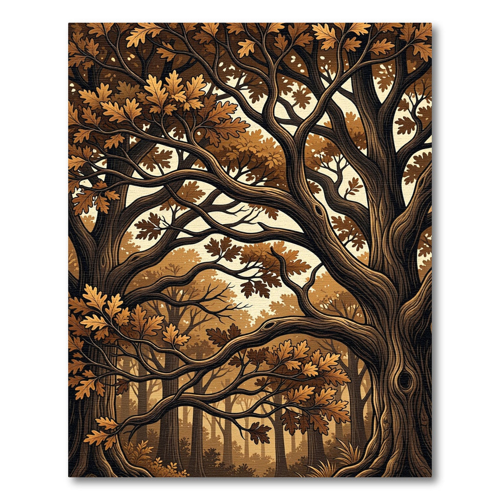 Autumnal Oak Forest Canopy Rug