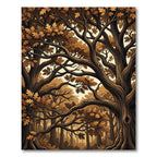 Autumnal Oak Forest Canopy Rug
