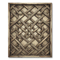Intricate Woven Lattice Natural Wood Cream Rug