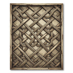 Intricate Woven Lattice Natural Wood Cream Rug