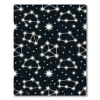 Celestial White Constellations Night Sky Rug