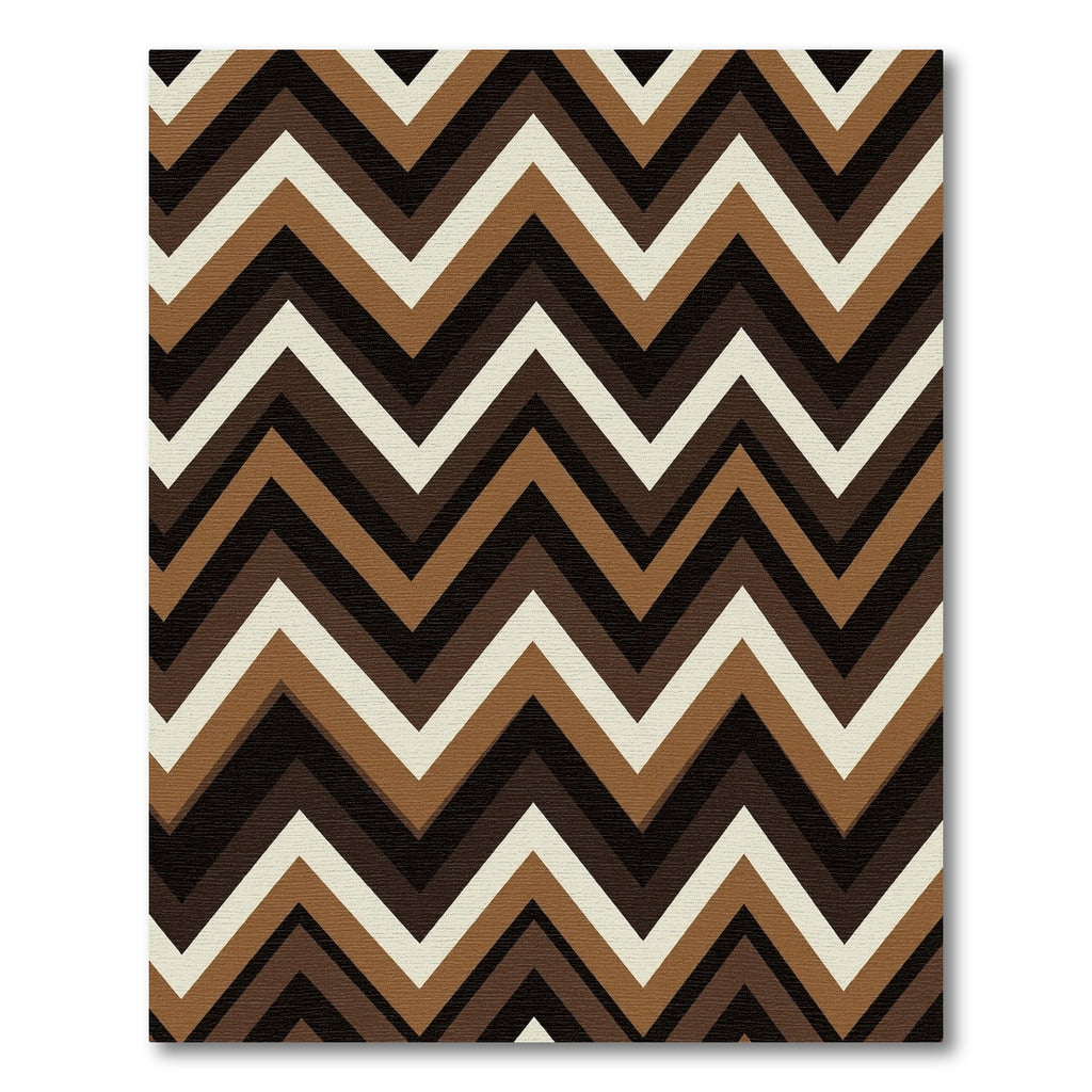 Earthy Geometric Chevron Stripes Rug