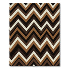 Earthy Geometric Chevron Stripes Rug