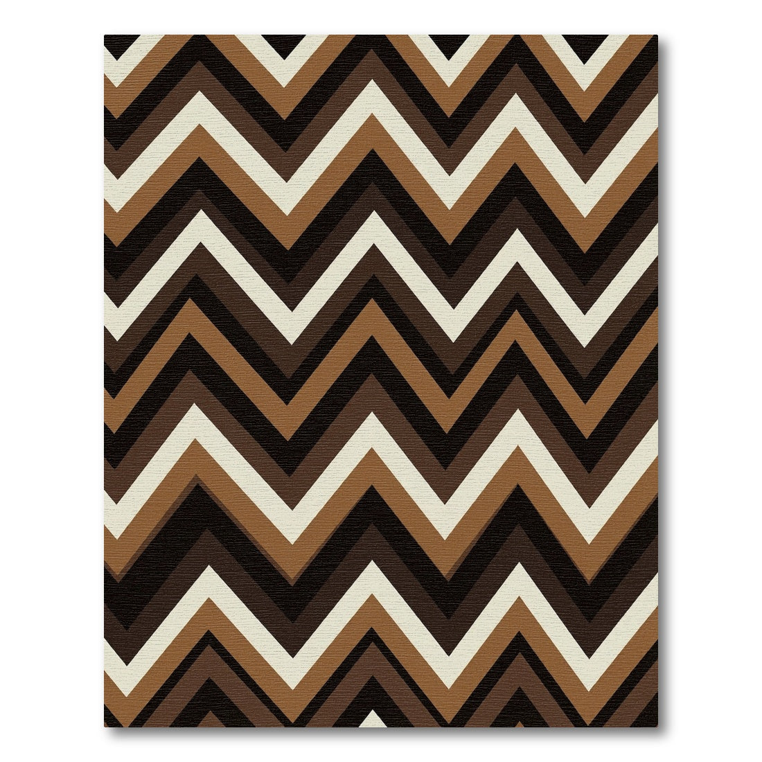 Earthy Geometric Chevron Stripes Rug
