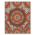 Burnt Orange Geometric Radial Medallion Rug
