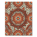 Burnt Orange Geometric Radial Medallion Rug