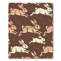 Rustic Chocolate Running Rabbit Meadow Rug