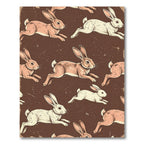 Rustic Chocolate Running Rabbit Meadow Rug
