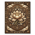 Golden Lotus Medallion with Ornate Clouds Rug