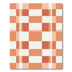 Modern Burnt Orange Grid Checkered Rug