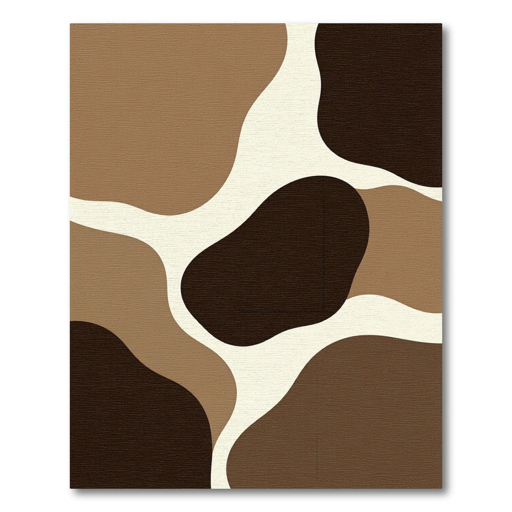 Abstract Earthy Tone Organic Shapes Rug