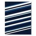 Bold Navy Blue Linear Stripe Rug