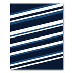 Bold Navy Blue Linear Stripe Rug