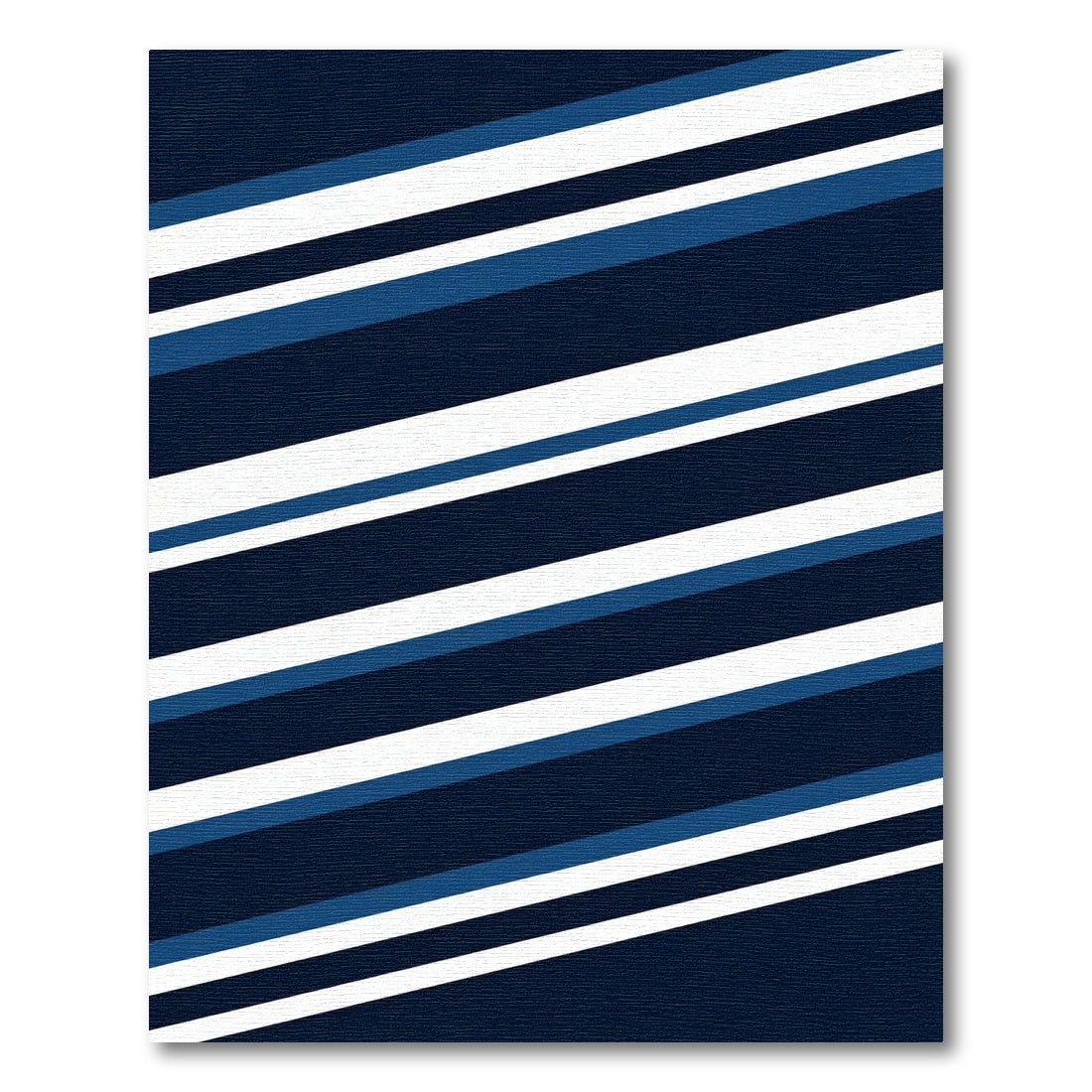 Bold Navy Blue Linear Stripe Rug