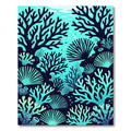 Lush Teal Coral Reef Underwater Scene Rug