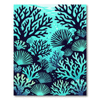 Lush Teal Coral Reef Underwater Scene Rug